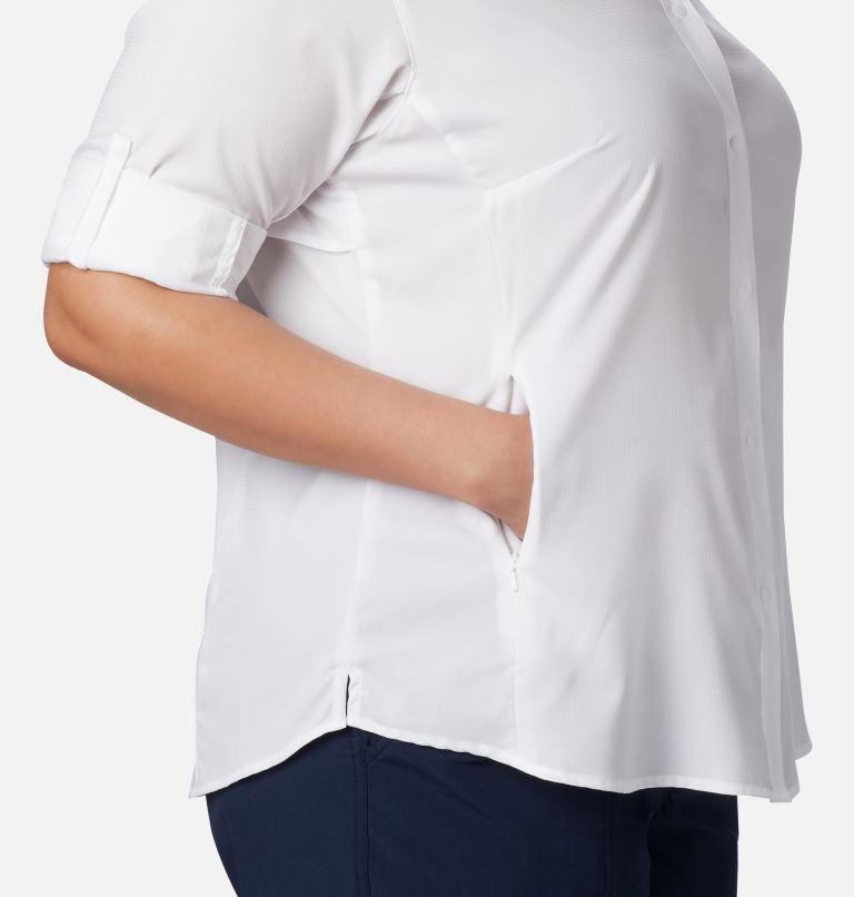 Women's Columbia PFG Tamiami II Long Sleeve Shirts White | Plus Size CA-R0365